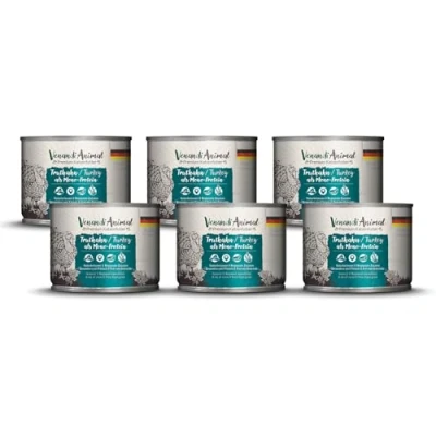 Abbildung von Venandi Animal Premium Katzenfutter Truthahn als Monoprotein, Nassfutter, getreidefrei und naturbelassen, 6er Pack (6 x 200g)
