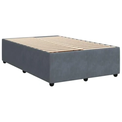 Abbildung von vidaXL Bettgestell, Polsterbett Bett für Schlafzimmer, Bettrahmen mit Lattenrost, Doppelbett Schlafzimmerbett, Dunkelgrau 120x190cm Samt