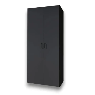 Abbildung von YARK Kleiderschrank in Schwarz matt Vielseitiger Drehtürenschrank 2 türig mit viel Stauraum für Ihr Schlafzimmer 80 x 177 52 cm (B/H/T)