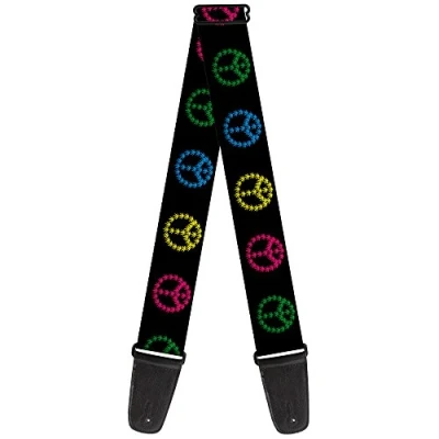 Abbildung von GS W31341 Gitarrengurt mit Schnallen Design, Schwarz/mehrfarbig