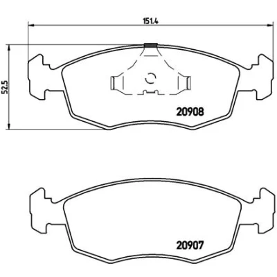 Abbildung von BREMBO P 24 019 Bremsbelagsatz exkl. Verschleißwarnkontakt ohne Zubehör FORD: Sierra Mk2 Schrägheck, Limousine, Escort 6 Schrägheck