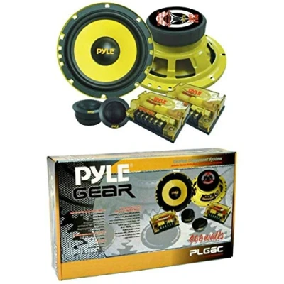 Abbildung von Pyle 1 kit 2 Wege PLG6C Lautsprecher 6,5&quot; 16,5 cm 200 watt rms und 400 max impedanz 4 ohm mit woofer hochtöner Crossover, gelbe Farbe,