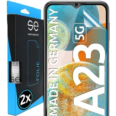 Abbildung von S.E für Samsung Galaxy A23/A23 5G Schutzfolie 2x Folien im SET aus Deutschland, Folie TPU Technologie, kinderleichte Anwendung, als Alternative Schutzglas