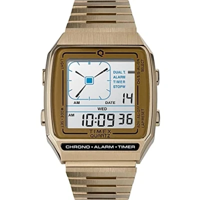 Abbildung von Timex Sport Unisex Armbanduhr, 33 mm, schwarzes Kunstharzarmband, digitales Zifferblatt, Gehäuse TW5M62700