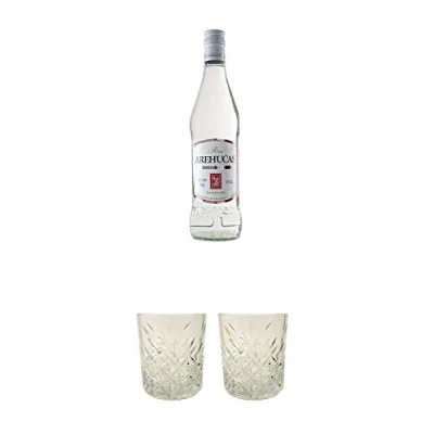 Abbildung von Arehucas Carta Blanca 0,7 Liter Kanarische Inseln + Rum Glas 1 Stück