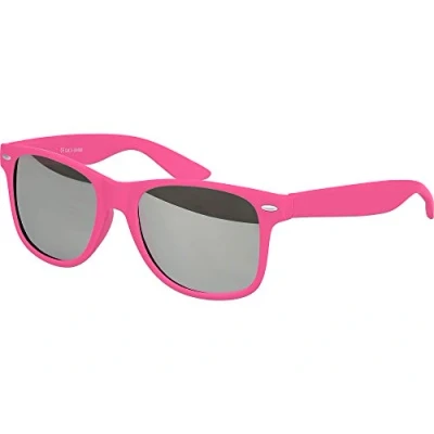 Abbildung von Balinco Sonnenbrille UV400 CAT 3 CE Rubber mit Federscharnier für Damen &amp; Herren (pink silber verspiegelt)