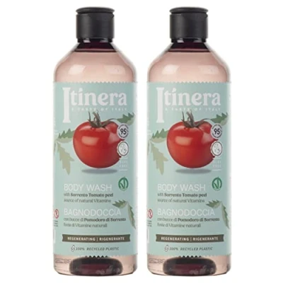 Abbildung von ITINERA Regenerierende Duschgel Körperwäsche mit Tomate aus Sorrento, 95% natürliche Inhaltsstoffe, 370 ml 2 stück