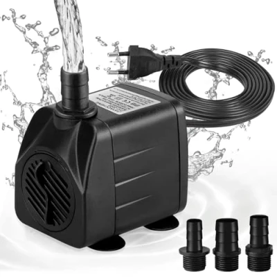 Abbildung von Aquarium Pumpe, 45W Brunnenpumpe Garten, 2500L/H Teichpumpe für Außen, Aquariumpump Teich Brunnen Submersible Pumpe Wasserpumpen