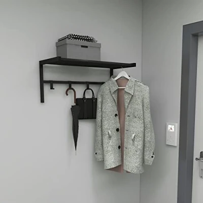 Abbildung von en.casa Wandgarderobe, Tolga Flurgarderobe Metall Schwarz