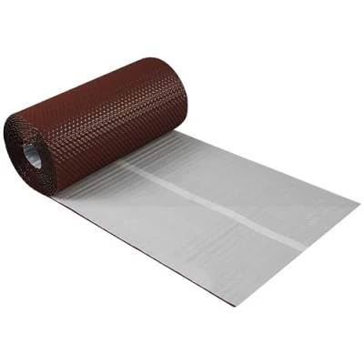 Abbildung von Kaminanschlussband 3D Strukturiertes Aluminium 300 mm x 5 m, 7 Farben Wandanschlussband Dach Kamin Wand Schornstein (Kastanienrot)