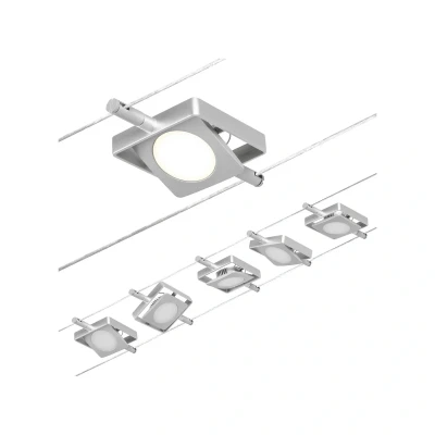 Abbildung von Paulmann 94420 CorDuo LED Seilsytem Set RoundMac DC incl. 5x4,5 Watt erweiterbar Chrom matt, Drahtseil Metall 3000 K