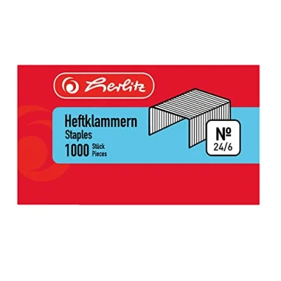 Abbildung von Herlitz Heftklammer 24/6 2x1000 Stück BLK