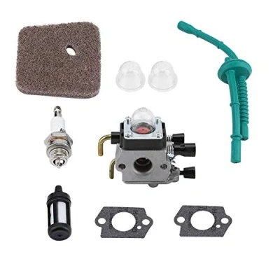 Abbildung von Vergasersatz für STIHL FS55 FS55R FS55RC FS38 KM55 HL45 KM55R Luftfilter Kraftstofftreiber Kit Kerzensatz MEHRWEG VERPACKUNG socialme eu