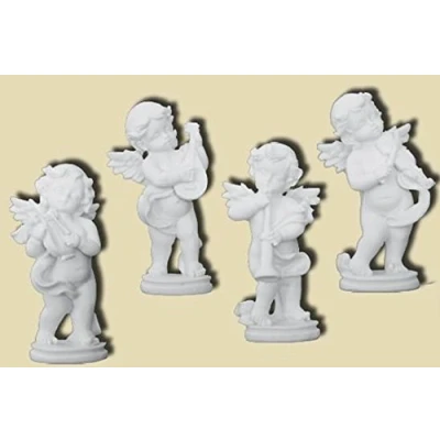 Abbildung von Schutzengel Engel musizierend, 4er Set, Höhe 9cm, handbemalen