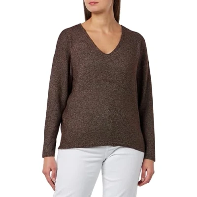 Abbildung von ONLY Damen ONLRICA Life L/S V Neck PULLO KNT NOOS Pullover, Deep Mahogany/Detail:Melange, XL