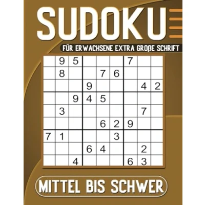 Abbildung von Sudoku für Erwachsene Mittel Bis Schwer Extra Große Schrift: 100 Großdruck Rätsel mit Lösungen.