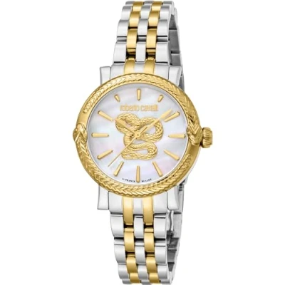 Abbildung von Roberto Cavalli by Franck Muller Damen Analog Quarz Uhr mit Edelstahl Armband RV1L231M0051