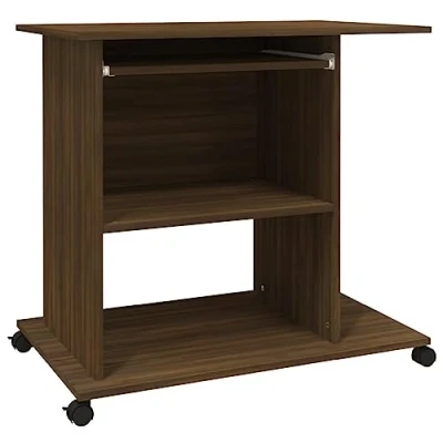 Abbildung von vidaXL Schreibtisch Computertisch Arbeitstisch Bürotisch PC Tisch Büro Laptoptisch Büromöbel Arbeitszimmer Braun Eichen Optik 80x50x75cm Holzwerkstoff