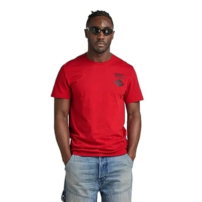 Abbildung von G Star Chest Graphic Tshirt print, Herren, Größe: XL, Dk flame