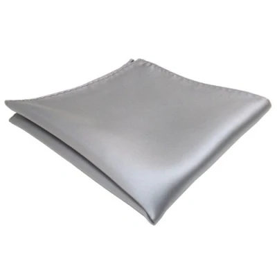 Abbildung von TigerTie Designer Einstecktuch in grau hellgrau silber einfarbig uni
