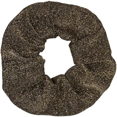 Abbildung von styleBREAKER Damen XXL Haargummi aus weichem Glitzerstoff, elastisch, Scrunchie Retro Style, Zopfgummi 04027047, Farbe:Gold