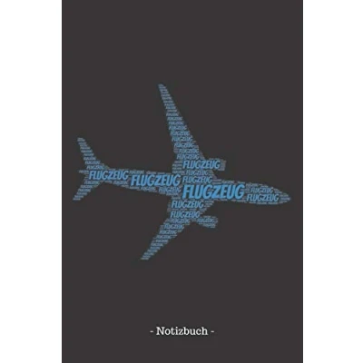 Abbildung von Flugzeug: Notizblock Notizbuch DIN A5, 120 Seiten Gepunket, dotted, punktkariert, dot grid Notizen, Termine, Planer, Tagebuch, Organisation Wortwolke Geschenk