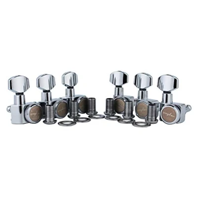 Abbildung von Guyker 6 In line Guitar Locking Tuners 1:18 Tuning Key Pegs Chrome