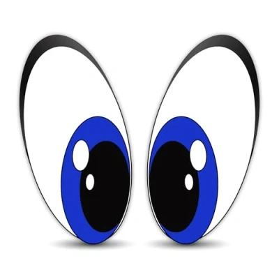 Abbildung von SkinoEu® 2 Stück Vinyl Lustiger Aufkleber Autoaufkleber Funny Stickers Augen Blau Auto Moto Motorrad Fahrrad Skate Helm Fenster Spiegel Tür Tuning B 74