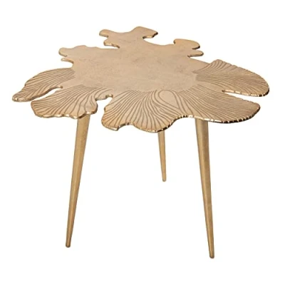 Abbildung von riess ambiente Beistelltisch ABSTRACT LEAF 57cm gold (Einzelartikel, 1 St), Wohnzimmer · Metall rund Handarbeit Blatt Design