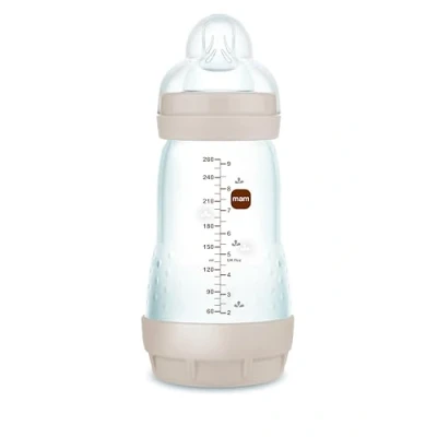 Abbildung von MAM Anti Kolische Babyflasche, 2 4 Monate, 260 ml, mit Sauger mittleren Durchfluss aus Silikon, leicht anzunehmen, selbststerilisierend und zu reinigen, Easy Start Colic, Neutro