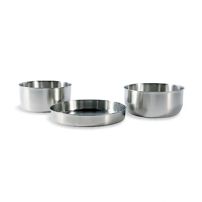 Abbildung von Tatonka Multi Pot Set (3 teilig) Camping Kochgeschirr aus Edelstahl Bestehend einer Pfanne und 2 Töpfen (Pfanne verwendbar als Topfdeckel Teller), 21,5 x 8 cm