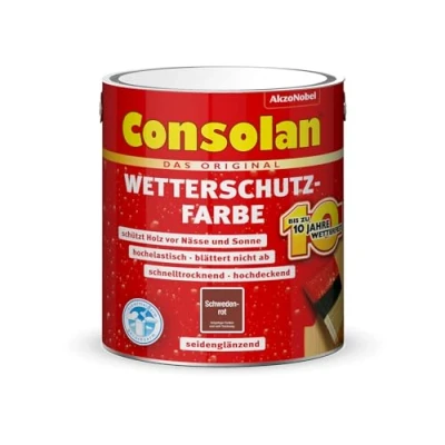 Abbildung von Consolan Wetterschutz Farbe, schwedenrot, 2,5L