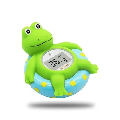 Abbildung von Doli Yearning Frosch Baby Badethermometer für Kleinkinder, schwimmendes Badespielzeug, Badewannen Thermometer, bei Fahrenheit und Celsius, Blau