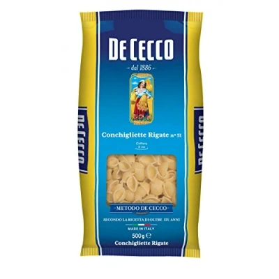 Abbildung von 10x Pasta De Cecco 100% Italienisch Conchigliette Rigate n. 51 Nudeln 500g