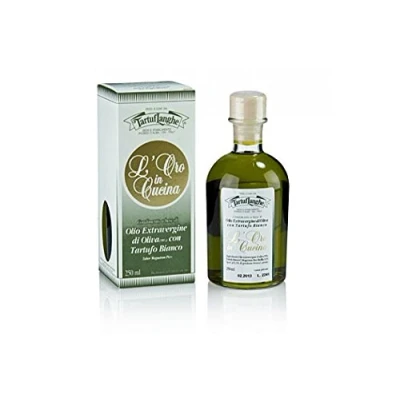 Abbildung von L&#039;Oro Olivenöl Extra Vergine m. weißer Trüffel &amp; Aroma (Trüffelöl), Tartuflanghe, 250 ml