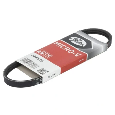 Abbildung von GATES Micro V 3PK515 Keilrippenriemen 515 3 Polyester, EPDM (Ethylen Propylen Dien Kautschuk) DAIHATSU: CUORE 6, Sirion I, YRV