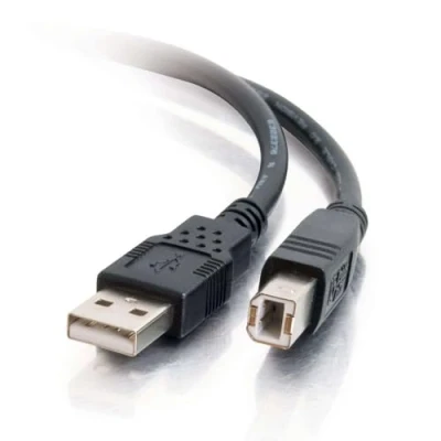 Abbildung von C2G USB Druckerkabel, 2. 0 A auf B Kabel. Kompatibel mit Druckern und Scannern von HP, Epson, Brother, Samsung, Cannon allen anderen A/B Geräten (2M, Schwarz)