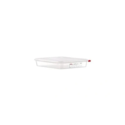 Abbildung von Araven GL261 PP Lebensmittel Behälter mit Deckel, 1/2 GN, 4 l 65 mm (H) (4 Stück),Rot