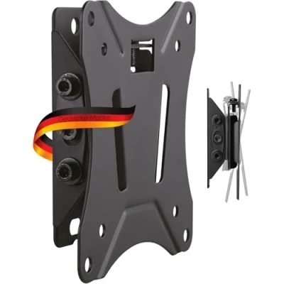 Abbildung von SCHWAIGER 9352 TV Wandhalterung Fernseher Halterung Mounting für Displays 13 29 Zoll bis 25kg neigbar pulverbeschichtet rostfrei inkl. Montagezubehör