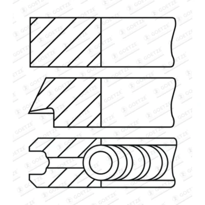 Abbildung von GOETZE ENGINE 08 442900 10 Kolbenringsatz 75 CITROËN: C3 III, DS3 Schrägheck, C4 II Cactus, PEUGEOT: 208 I 2008 Kombi
