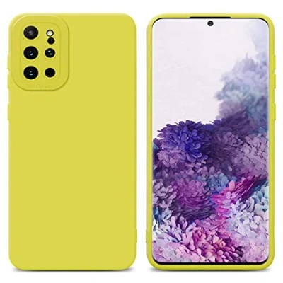 Abbildung von Cadorabo Hülle kompatibel mit Samsung Galaxy S20 Plus Schutzhülle TPU Silikon Case Liquid Design Kameraschutz Slim Kratzfest Weiche Gummi Rundumschutz für in Gelb