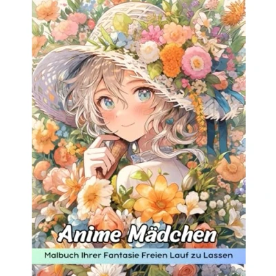 Abbildung von Anime Mädchen Malbuch: Malvorlagen Für Mädchen, Bezaubernde Und Stilvolle Designs Alle Altersgruppen