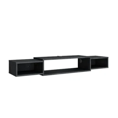 Abbildung von Vicco Lowboard Nordic, Schwarz Beton, 139.7 x 20.3 cm mit offenen Regalen