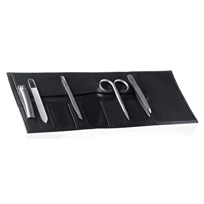 Abbildung von Rubis Reise Maniküre Set Travel Deluxe Nagelschere Classic, Nagelknipser, Nagelhautschieber, Nagelfeile Glas und Augenbrauenpinzette Classic