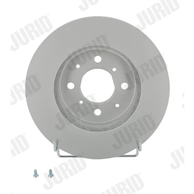 Abbildung von JURID 561630JC Bremsscheibe 262 21 4 100 Belüftet beschichtet mit Schrauben HONDA: Jazz 3 Schrägheck, CIVIC 7 Hatchback, 6 Hatchback