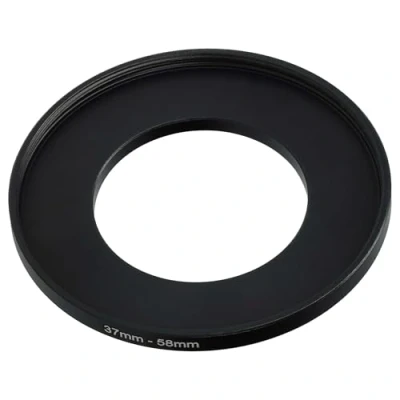 Abbildung von vhbw Step Up Ring Adapter von 37 mm auf 58 für Kamera Objektiv Filteradapter, Metall, Schwarz