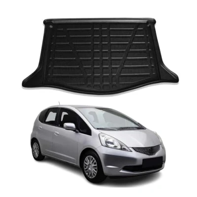 Abbildung von OMAC Kofferraumwanne Laderaumwanne kompatibel mit Honda Jazz 2009 2014 Gummi TPE Schwarz