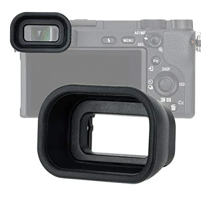 Abbildung von JJC KIWIFOTOS Ergonomische Lange Kamera Augenmuschel für Sony Alpha a6600 a6500 a6400 Augenstück Sucher ersetzt EP17 weiches Silikon