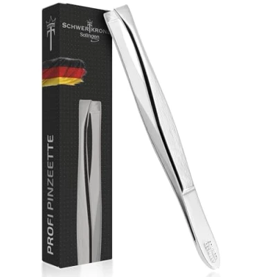 Abbildung von Schwertkrone Pinzette Profi Solingen 8 cm gerade Augenbrauen zupfen Splitterpinzettte Germany (Gerade)