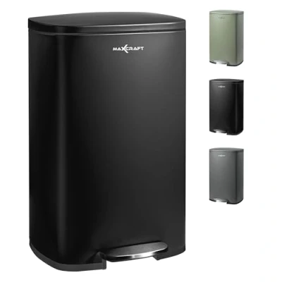 Abbildung von MAXCRAFT Biomülleimer Mülleimer / Treteimer 50 Liter mit Soft Close Deckel in Schwarz